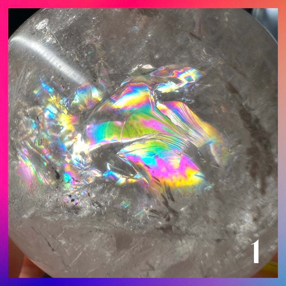 🌈Clear Crystal Ball w/ Rainbow Flash 🌈