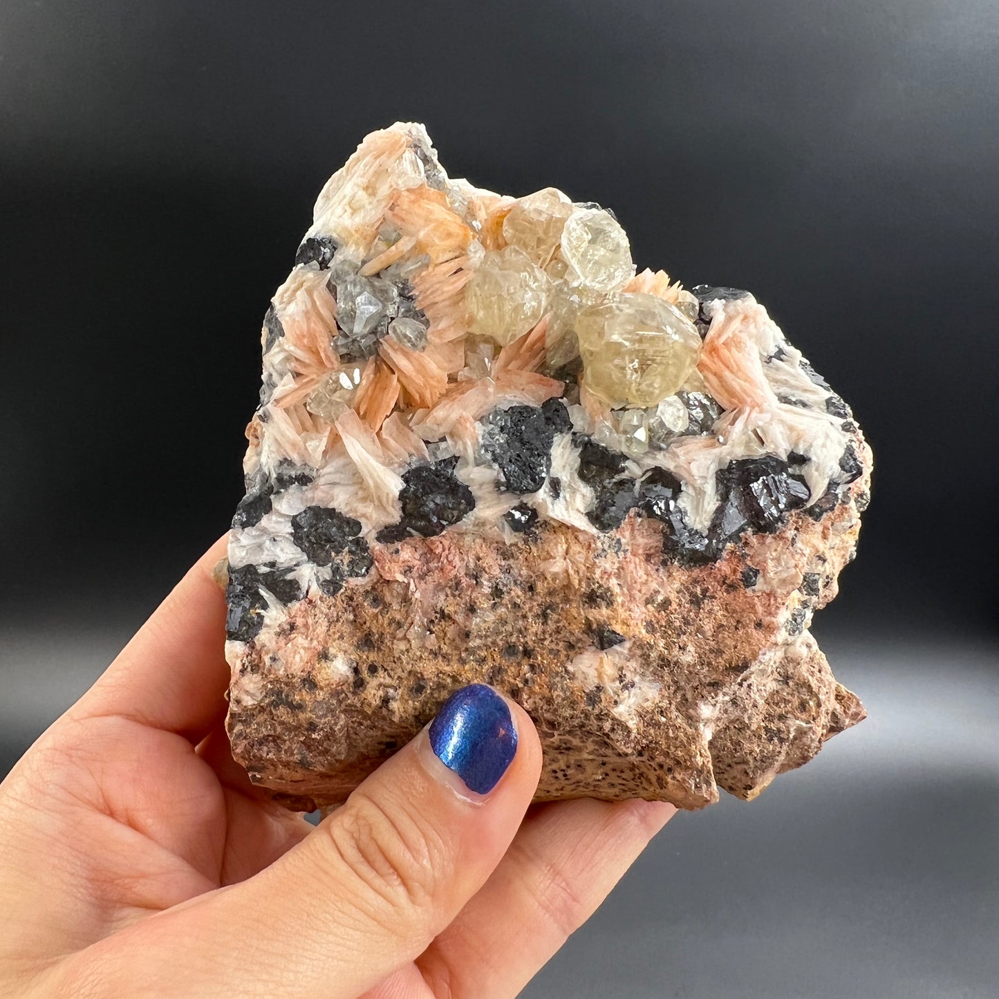 Barite & Cerussite on Galena