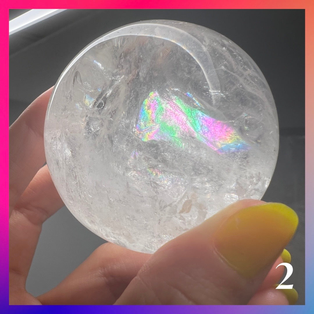 🌈Clear Crystal Ball w/ Rainbow Flash 🌈