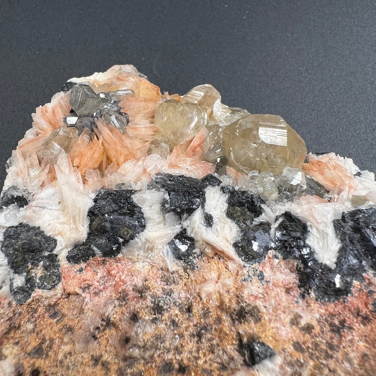 Barite & Cerussite on Galena