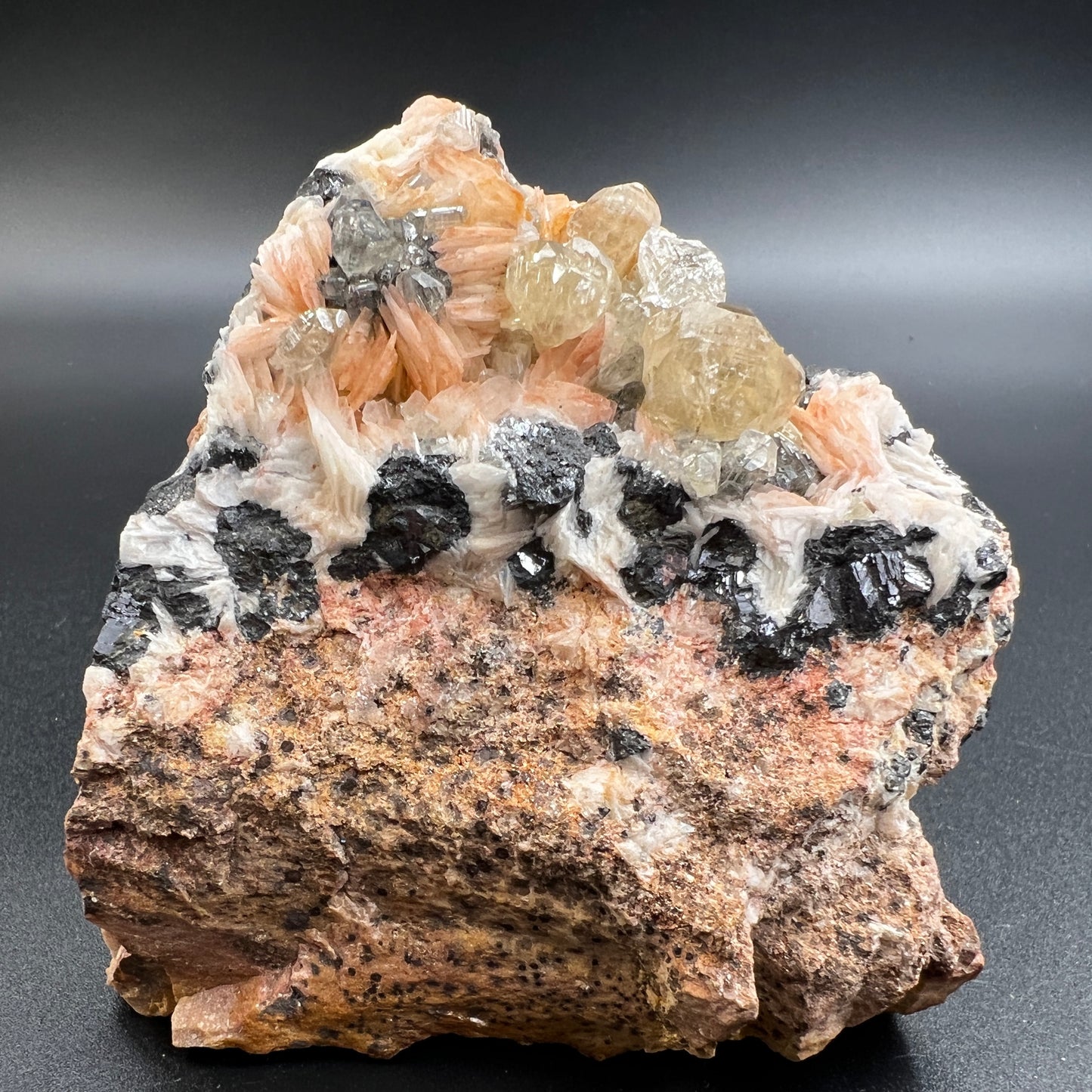 Barite & Cerussite on Galena