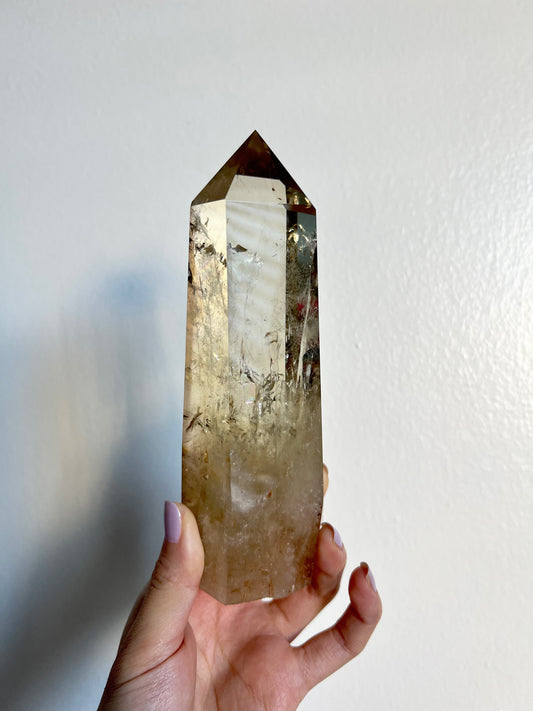 High quality natural citrine tower